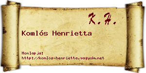 Komlós Henrietta névjegykártya