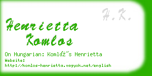 henrietta komlos business card